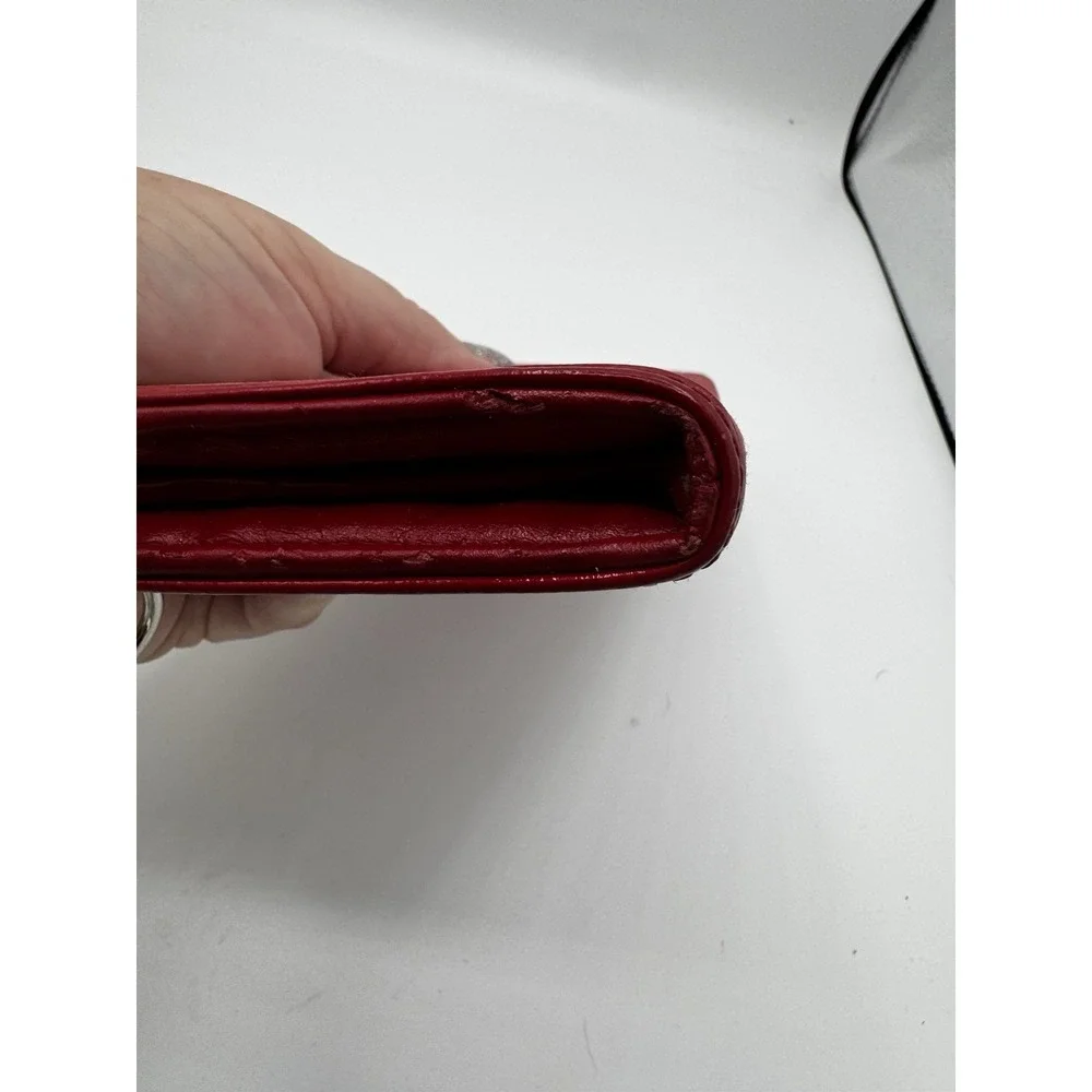 VTG COACH POPPY RED /SILVER GLITTER WALLET LONG ENVELOPE EUC PT2